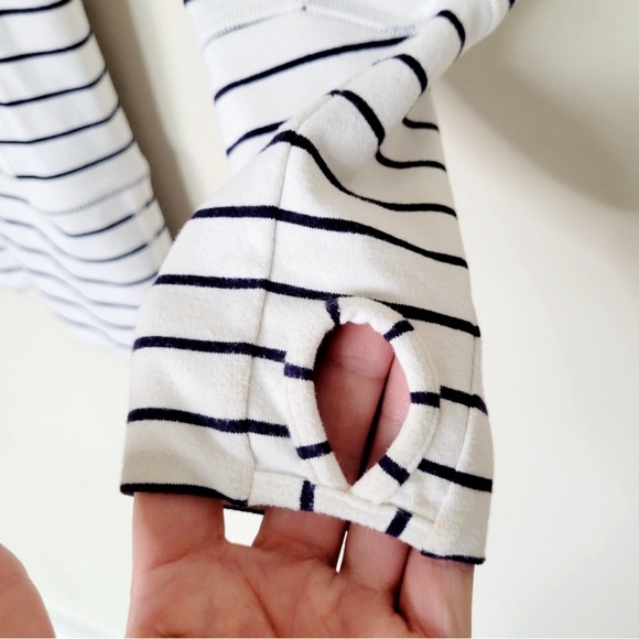 Lululemon In Stride Jacket Quiet Stripe White Deep Indigo / Deep Indigo Size 4 - Picture 7 of 10